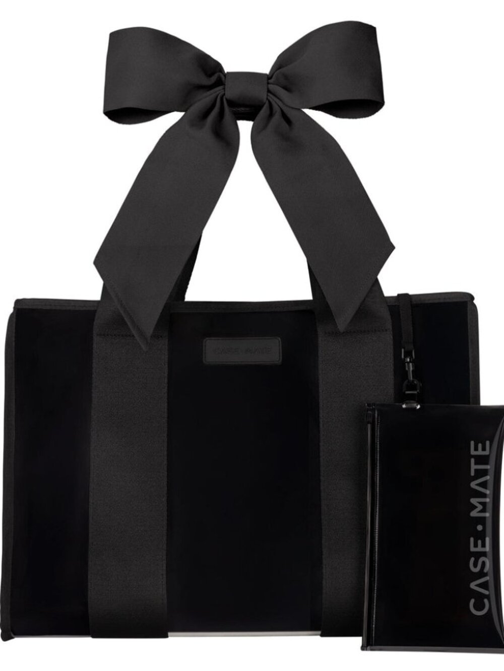 Case-Mate Black Bow Jelly Tote Clear Waterproof Beach Bag Gym Travel NWT